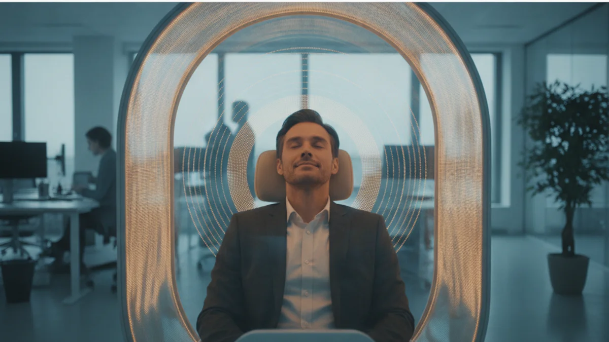 An 11-minute light-and-sound session for workplace stress: what a 2026 study found about flow and vitality